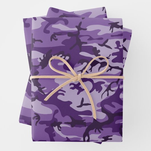 Lila Camouflage, Militär, Armee Geschenkpapier Set (Beispiel)