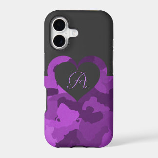 Lila Camouflage mit anpassbarem Monogramm