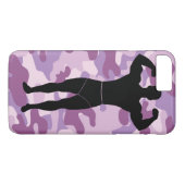 Lila Camouflage mit Bodybuilder iPhone Case (Rückseite (Horizontal))