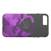 Lila Camouflage mit kundengerechtem Monogramm Case-Mate iPhone Hülle (Rückseite (Horizontal))