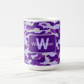 Lila Camouflage mit Personalisierung Kaffeetasse