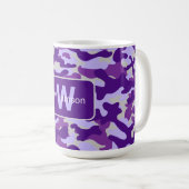 Lila Camouflage mit Personalisierung   Kaffeetasse (VorderseiteRechts)