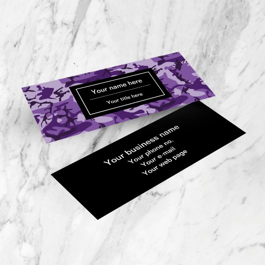 Lila Camouflage-Muster, Militär, Armee Mini Visitenkarte