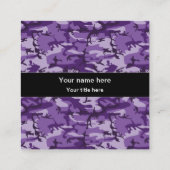 Lila Camouflage-Muster, Militär, Armee Quadratische Visitenkarte (Rückseite)