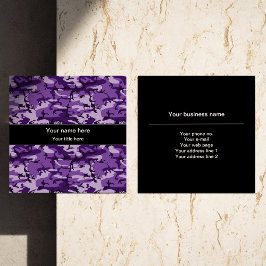 Lila Camouflage-Muster, Militär, Armee Quadratische Visitenkarte