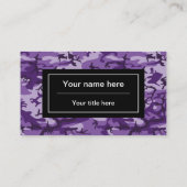 Lila Camouflage-Muster, Militär, Armee Visitenkarte (Rückseite)