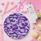 Lila Camouflage Pappteller (Party)