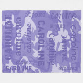 Lila Camouflage Personalisiert Fleecedecke (Vorderseite (Horizontal))
