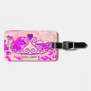 Lila Camouflage Princess Crown Luggage Tag Gepäckanhänger
