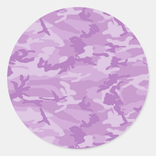 Lila Camouflage Runder Aufkleber (Vorderseite)