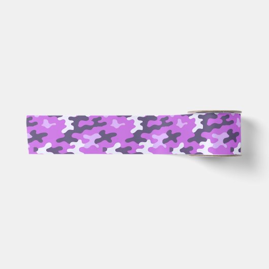 Lila Camouflage Satinband (Vorderseite)