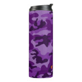 Lila Camouflage Sport Moderne Orange NAME Travel Thermosbecher (Nach links gedreht)