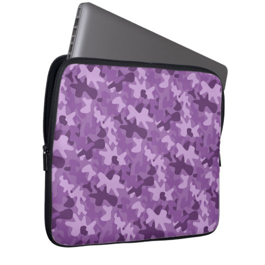 Lila Camouflage-Tarnungs-Muster-Laptop-Hülse Laptopschutzhülle (Vorne Rechts)