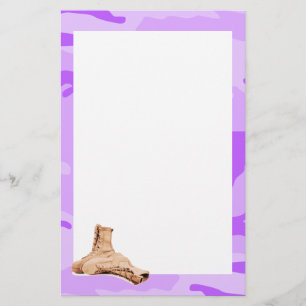 Lila Camouflage-und Kampf-Stiefel-Briefpapier Briefpapier