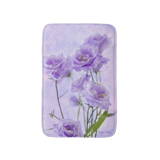 Lila Campanella Blume Makro Badematte (Vorderseite Vertikal)