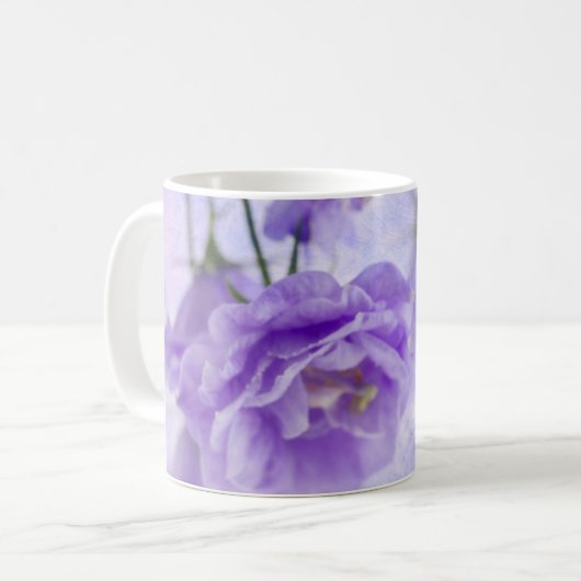 Lila Campanella Blume Makro Kaffeetasse (Vorderseite Links)