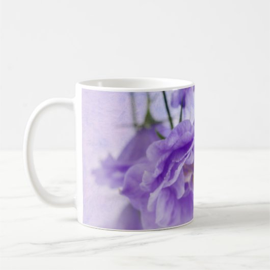 Lila Campanella Blume Makro Kaffeetasse (Links)
