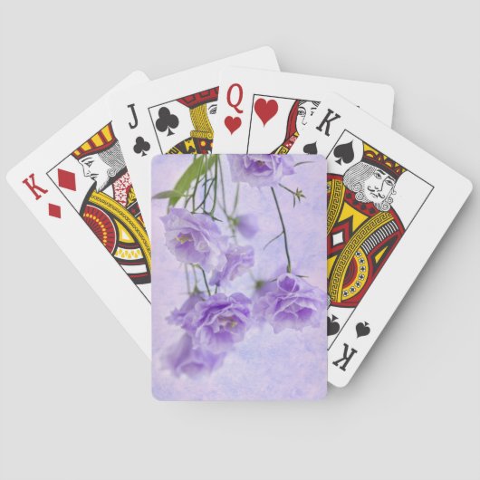 Lila Campanella Blume Makro Spielkarten (Rückseite)