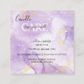 Lila Candle Care Square Business Card Quadratische Visitenkarte (Rückseite)
