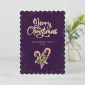 Lila Candy Cane Stechpalmen Beeren Weihnachten (Stehend Vorderseite)