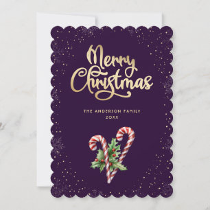 Lila Candy Cane Stechpalmen Beeren Weihnachten