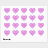 Lila Candy Conversation Heart Sticker Ihr Text (Blatt)