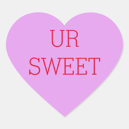 Lila Candy Conversation Heart Sticker Ihr Text (Vorderseite)
