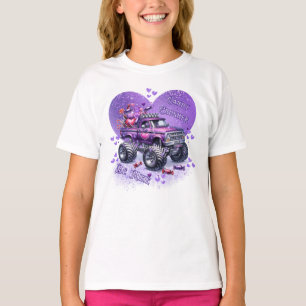 Lila Candy Crusher Be Mine Monster Truck T-Shirt