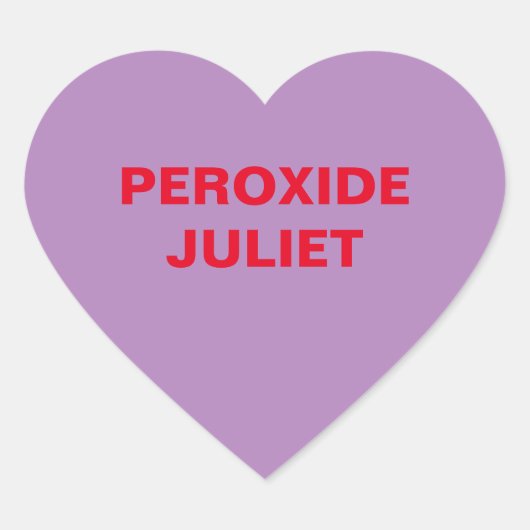 Lila Candy Heart Herz-Aufkleber (Vorderseite)