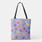 "Lila Candy Star Tote Bag Tasche (Rückseite)