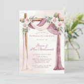 Lila Canopy Florals Bridesmaids Luncheon Einladung (Stehend Vorderseite)