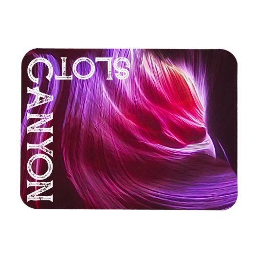 Lila Canyon mit weißem Text oder Foto und Text Magnet (Horizontal)