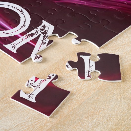 Lila Canyon mit weißem Text oder Foto und Text Puzzle (Seite)