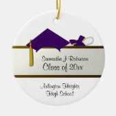 Lila Cap Abschluss Keramik Ornament (Vorne)