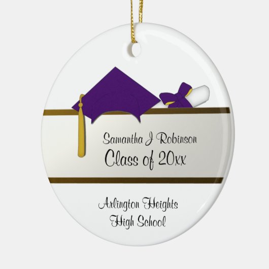 Lila Cap Abschluss Keramik Ornament (Links)