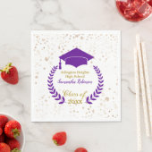 Lila Cap and Laurel Graduation Party Napkins Serviette (Beispiel)