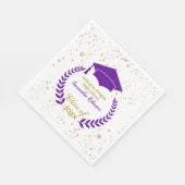 Lila Cap and Laurel Graduation Party Napkins Serviette (Ecke)