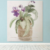 Lila Cape Primrose Wasserfarben Canvas Print Leinwanddruck (Insitu (Holzboden))