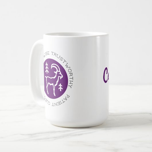 Lila Capricorn Zodiac Star Sternensignatur Kaffeetasse (Vorderseite Links)