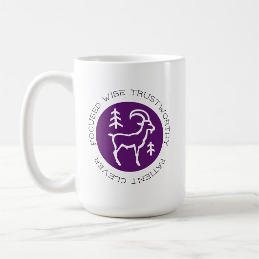 Lila Capricorn Zodiac Star Sternensignatur Kaffeetasse (Links)