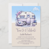 Lila Caravan Retirement Party Einladung (Vorderseite)