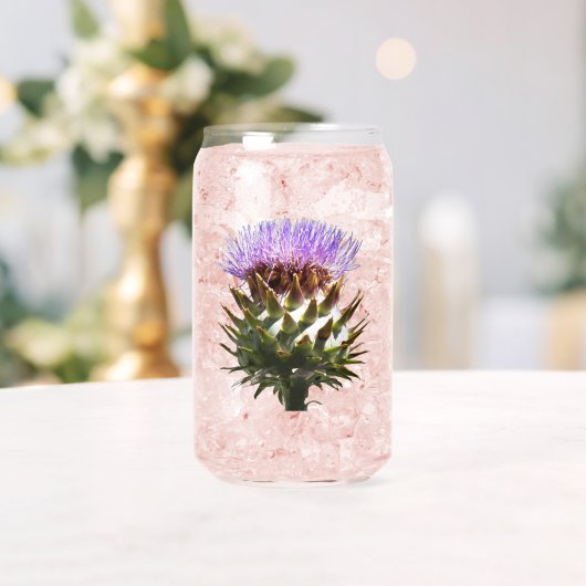 Lila Cardoon-Distel-Blume Dosenglas (Insitu (Hochzeit))