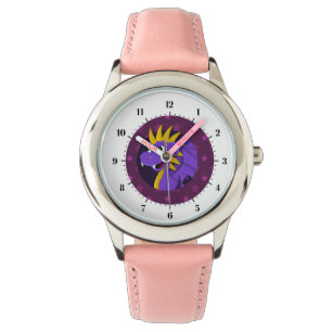 Lila Cartoon Armbanduhr