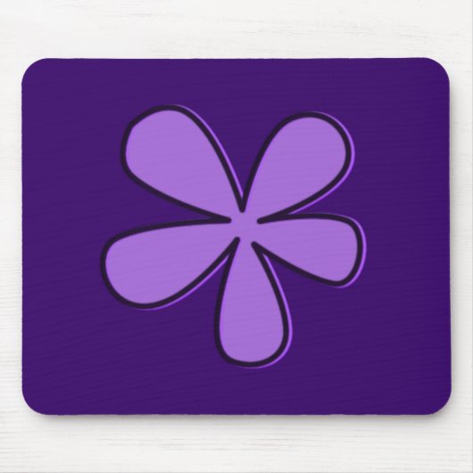 Lila Cartoon-Blume Mousepad (Vorne)