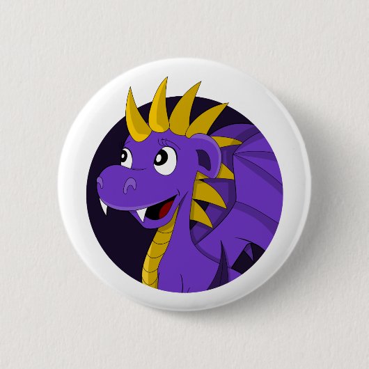 Lila Cartoon Button (Vorderseite)