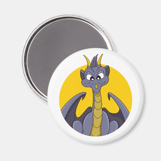 Lila Cartoon Magnet (Vorderseite/Rückseite)