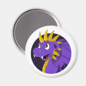 Lila Cartoon Magnet (Vorderseite/Rückseite)