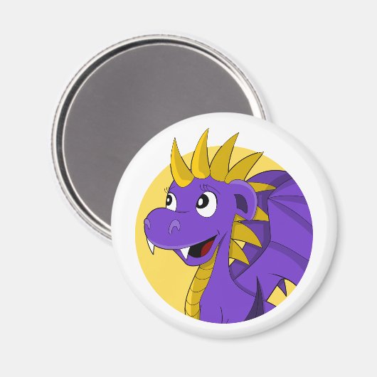 Lila Cartoon Magnet (Vorderseite/Rückseite)