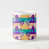 Lila Cartoon Octopus Unterwasser Fun Design Jumbo-Tasse (Vorderseite)