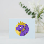 Lila Cartoon Postkarte (Stehend Vorderseite)